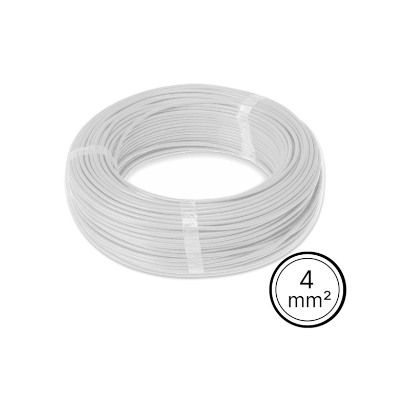 Cabo Flexível 4mm² Branco Rolo com 100 Metros