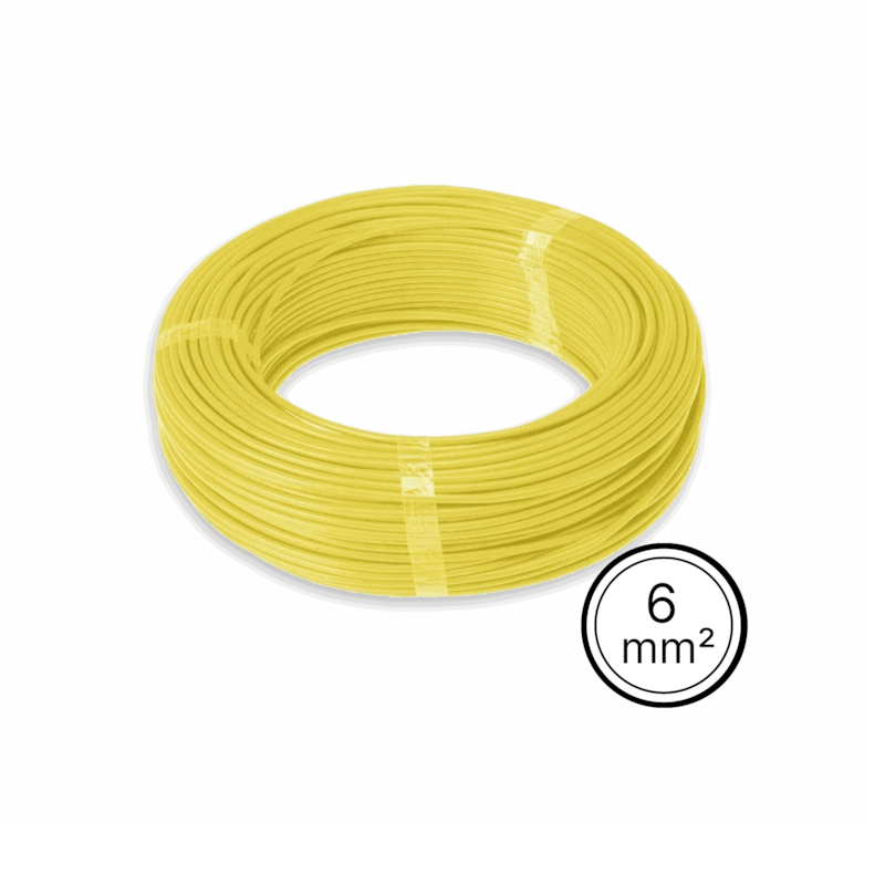 Cabo Flexível 6mm² Amarelo Rolo com 100 Metros