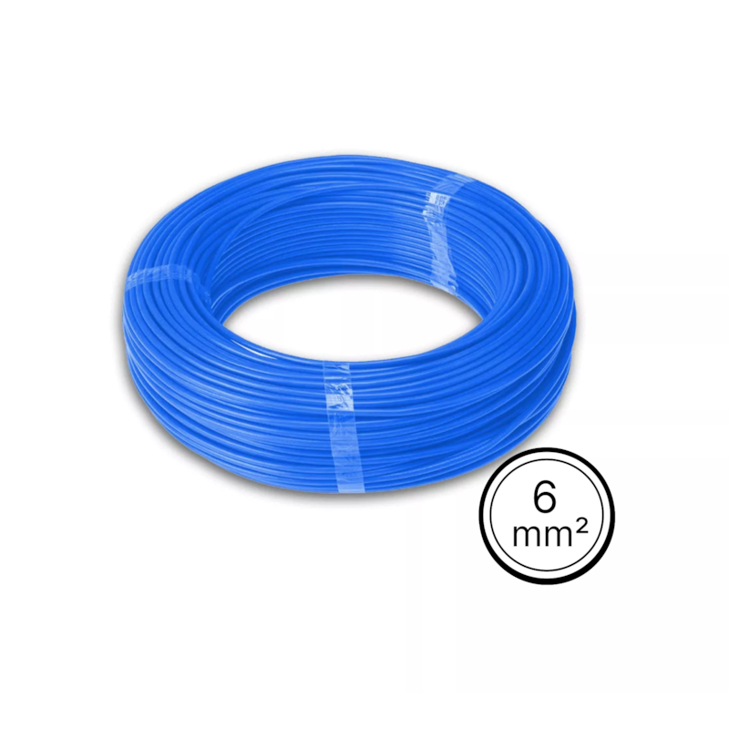 Cabo Flexível 6mm² Azul Rolo com 100 Metros