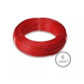 Cabo Flexível 6mm² Vermelho Rolo com 100 Metros