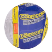 Cabo Flexível Antichamas 1,5 mm² Rolo Com 15 Metros 750V 1 Condutor Branco - Cobrecom Cabo Flexível Antichamas 1,5 mm² Rolo Com 15 Metros 750V 1 Condutor Branco - Cobrecom