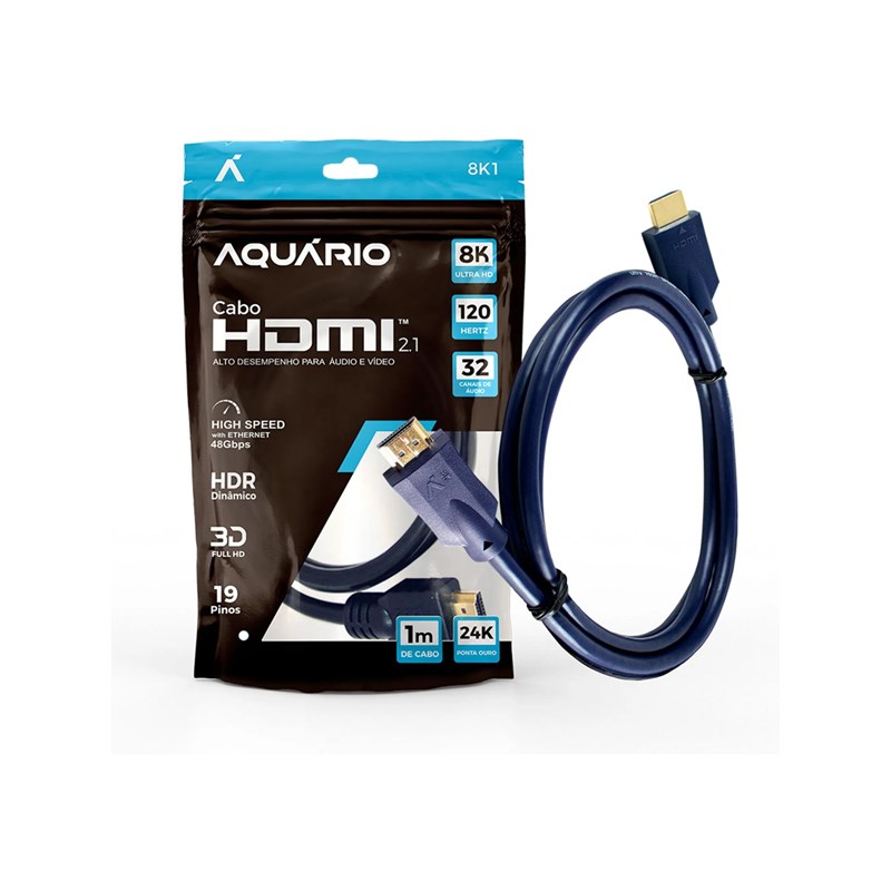 Cabo HDMI 2.1 8K 1 Metro Aquario