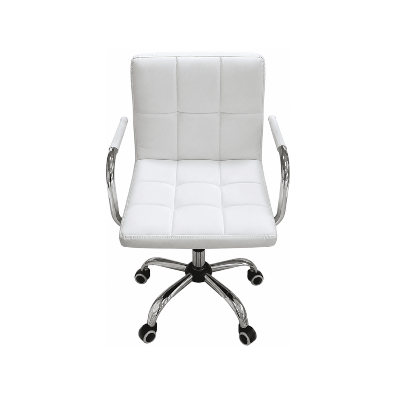 Cadeira de Escritório Couro Branco CJ2510003A Casa Ok