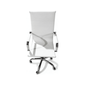 Cadeira de Escritório em Couro Branco CJ2510-007A Casa OK