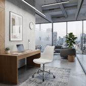 Cadeira de Escritório sem Braço Branca CJ2510002A Casa OK