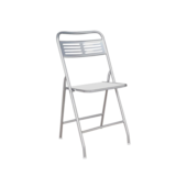 Cadeira Dobrável Millenium Prata/Branco Metalnew