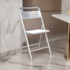 Cadeira Dobrável Millenium Prata e Branco Metalnew