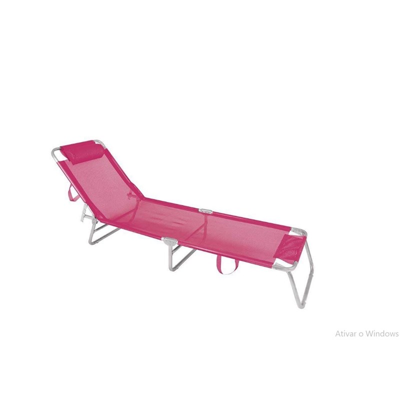 Cadeira Espreguiçadeira Aluminio Rosa Mor