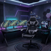 Cadeira Gamer Ergonômica Cinza/Preto CJ2510032 Casa OK
