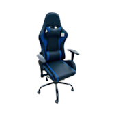 Cadeira Gamer Genius Preto e Azul Casa Ok