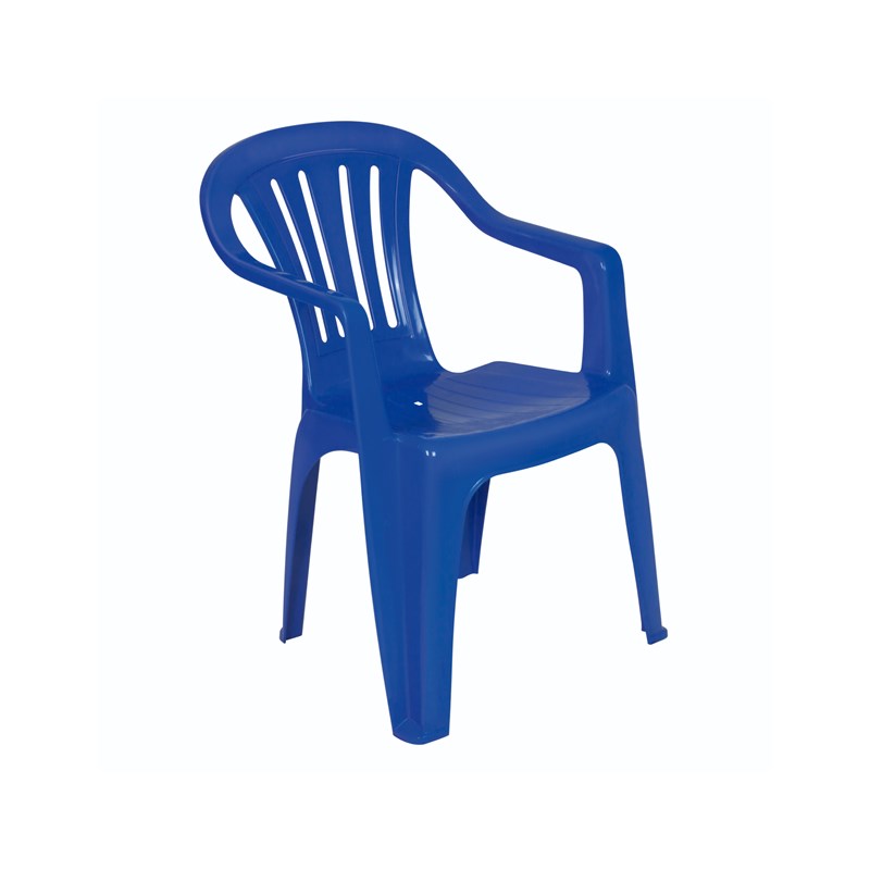 Cadeira Poltrona Plástica Azul Mor