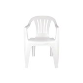 Cadeira Poltrona Plástica Branca Mor