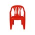 Cadeira Poltrona Plástica Vermelha Mor