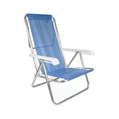 Cadeira Reclinável Alumínio 8 Posições Azul Mor