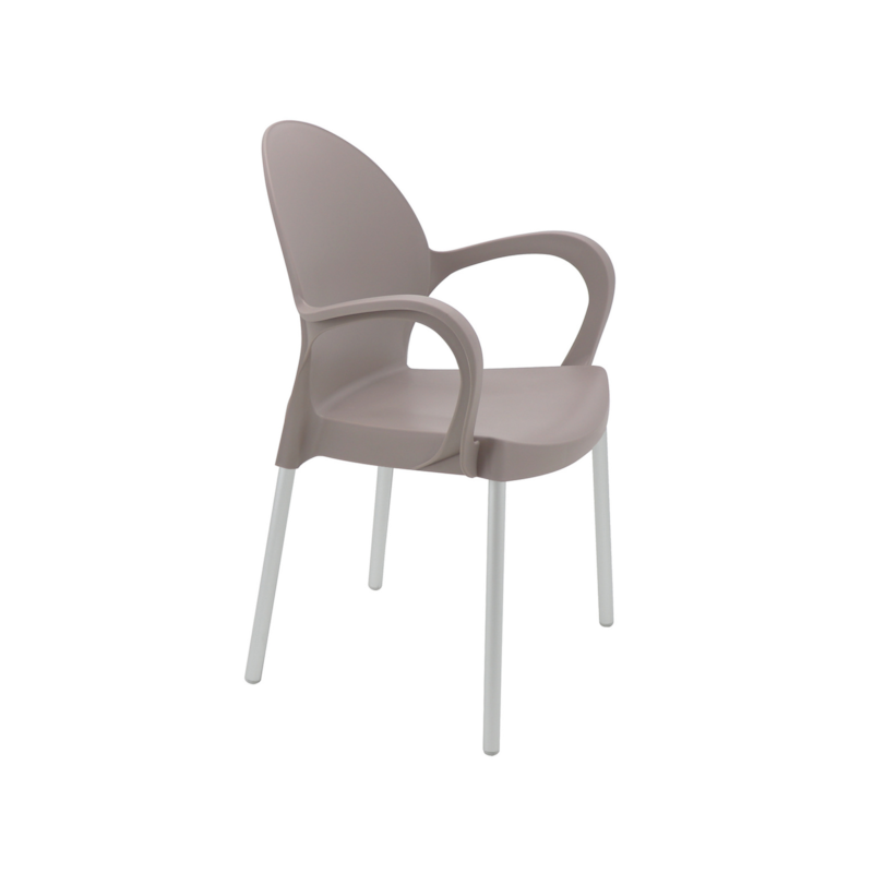 Cadeira Summa Grace com Braços em Polipropileno Camurça Tramontina
