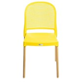 Cadeira Vintage Amarela Forte Plástico