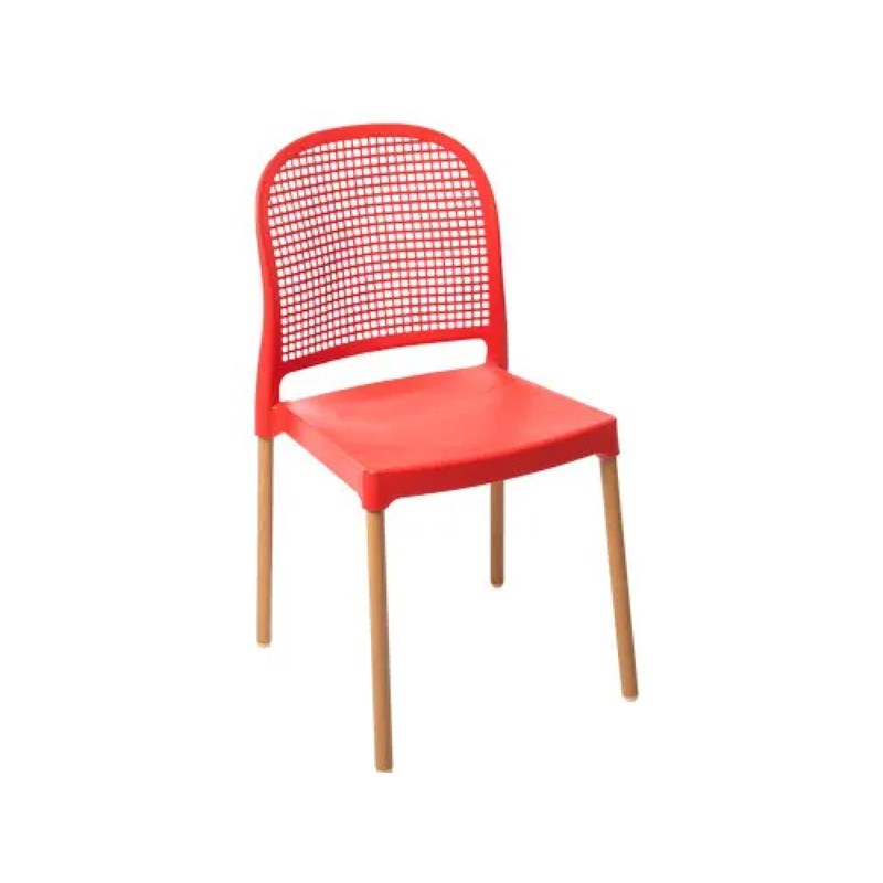Cadeira Vintage Vermelha Forte Plástico