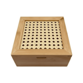 Caixa Decorativa Palha e Bambu 4 Nichos Oikos