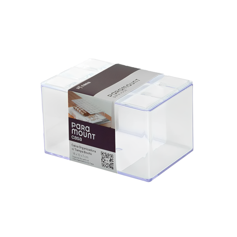 Caixa Organizadora com Tampa Bisotê 14x10x7cm Paramount 