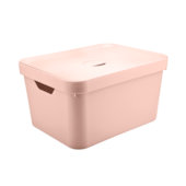 Caixa Organizadora Cube Grande com Tampa Rosa Ou  Caixa Organizadora Cube Grande com Tampa Rosa Ou