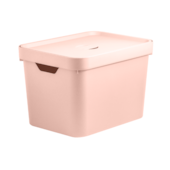 Caixa Organizadora Cube Média 18l C Tampa Rosa Ou  Caixa Organizadora Cube Média 18l C Tampa Rosa Ou
