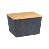 Caixa Organizadora de Bambu Cinza Claro 18L Oikos