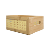 Caixa Organizadora Empilhável de Bambu 24cm Oikos