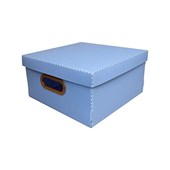 Caixa Organizadora Linho M Azul 29x29x15cm Dello