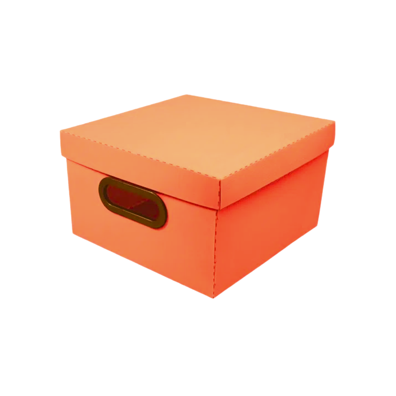 Caixa Organizadora Linho PP Coral 20x20x14,5cm Dello