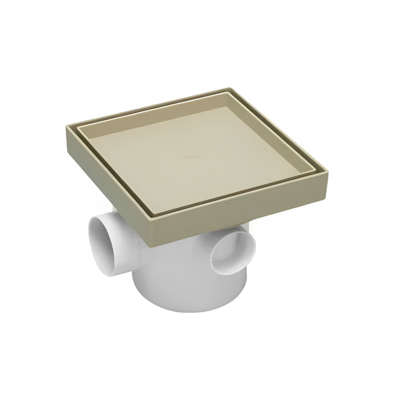 Caixa Sifonada 10x12cm com Ralo Oculto 15x15cm Bege Astra