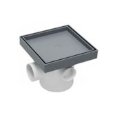 Caixa Sifonada 10x12cm com Ralo Oculto 15x15cm Cinza Astra