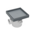 Caixa Sifonada 10x12cm com Ralo Oculto 15x15cm Cinza Astra