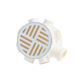 Caixa Sifonada Redonda Cromada com 7 Entradas 150x150x50mm Krona