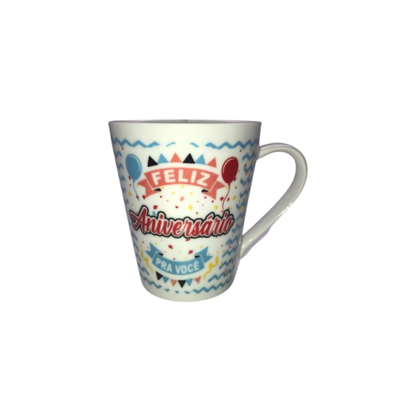 Caneca 290ml Feliz Aniversário Sortida (Indicar modelo de preferência via Chat Online)