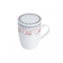 Caneca de Porcelana Super White com Tampa e Filtro Rose Rosa/Branca 340ml Lyor