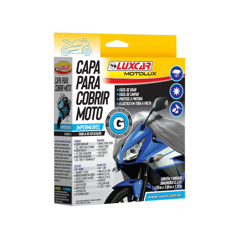 Capa para Cobrir Motocicleta Tamanho G Motolux LuxCar
