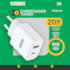 Carregador Turbo Fast Charge 1x USB-A + 1x USB-C 20W Taschibra