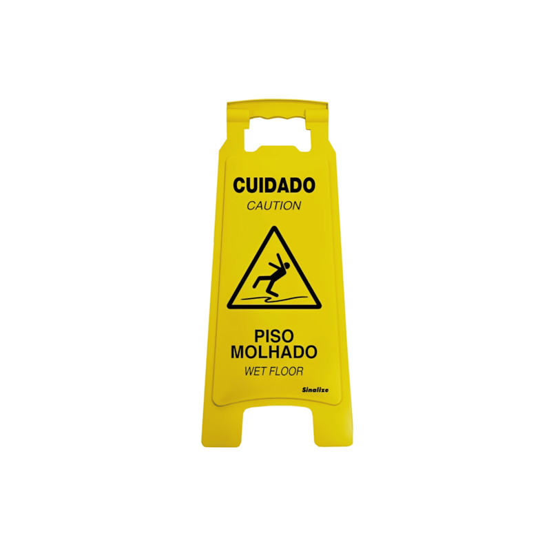 Cavalete Cuidado Piso Molhado 27x65cm Sinalize