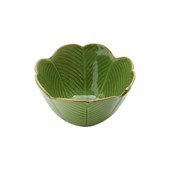 Centro de Mesa de Cerâmica Leaf Verde 16x8,5cm Lyor