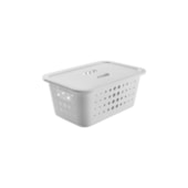 Cesta Organizadora Cube G com Tampa Branco Cesta Organizadora Cube G com Tampa Branco