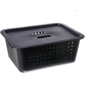 Cesta Organizadora Cube G com Tampa Preto Cesta Organizadora Cube G com Tampa Preto