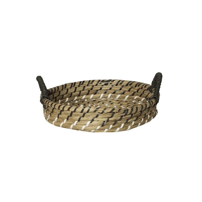 Cesto com Alça 30x6cm Seagrass Preto Paramount