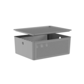 Cesto Flow com Tampa 34X27X14 Chumbo Fechado 