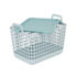 Cesto Organizador 15L Telado com Tampa e Alça Plástico Azul Ciano Oikos