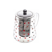 Chaleira de Vidro Com Filtro de Aço Inox Love 750ml Lyor