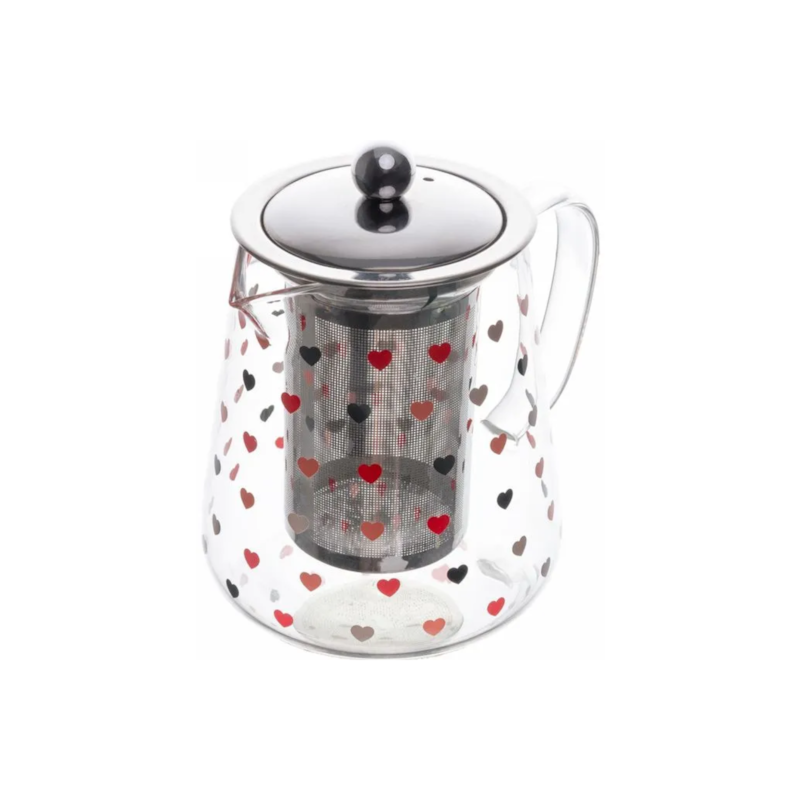 Chaleira de Vidro Com Filtro de Aço Inox Love 750ml Lyor