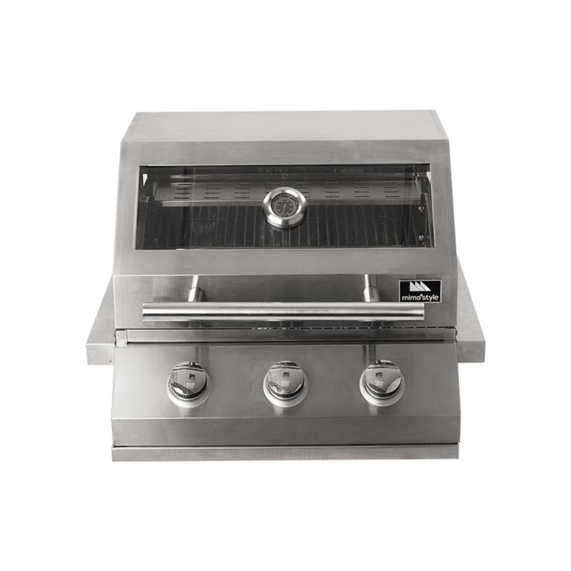 Churrasqueira Inox Gás de Embutir 3 Bocas Mimo Style