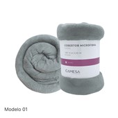 Cobertor Microfibra Liso Casal 180x220cm Sortido Camesa (Indicar o Modelo Desejado no Ato do Pedido na Aba Comentários)