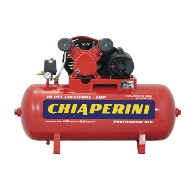 Compressor De Ar 10 Pés 110L 10/100 Red Chiaperini  