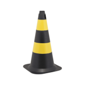 Cone de Sinalização 50cm Preto e Amarelo Vonder